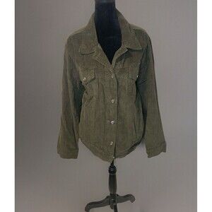Green corduroy Button 2X Jacket 20 W Soft Grunge Whimsigoth Earthy Minimal